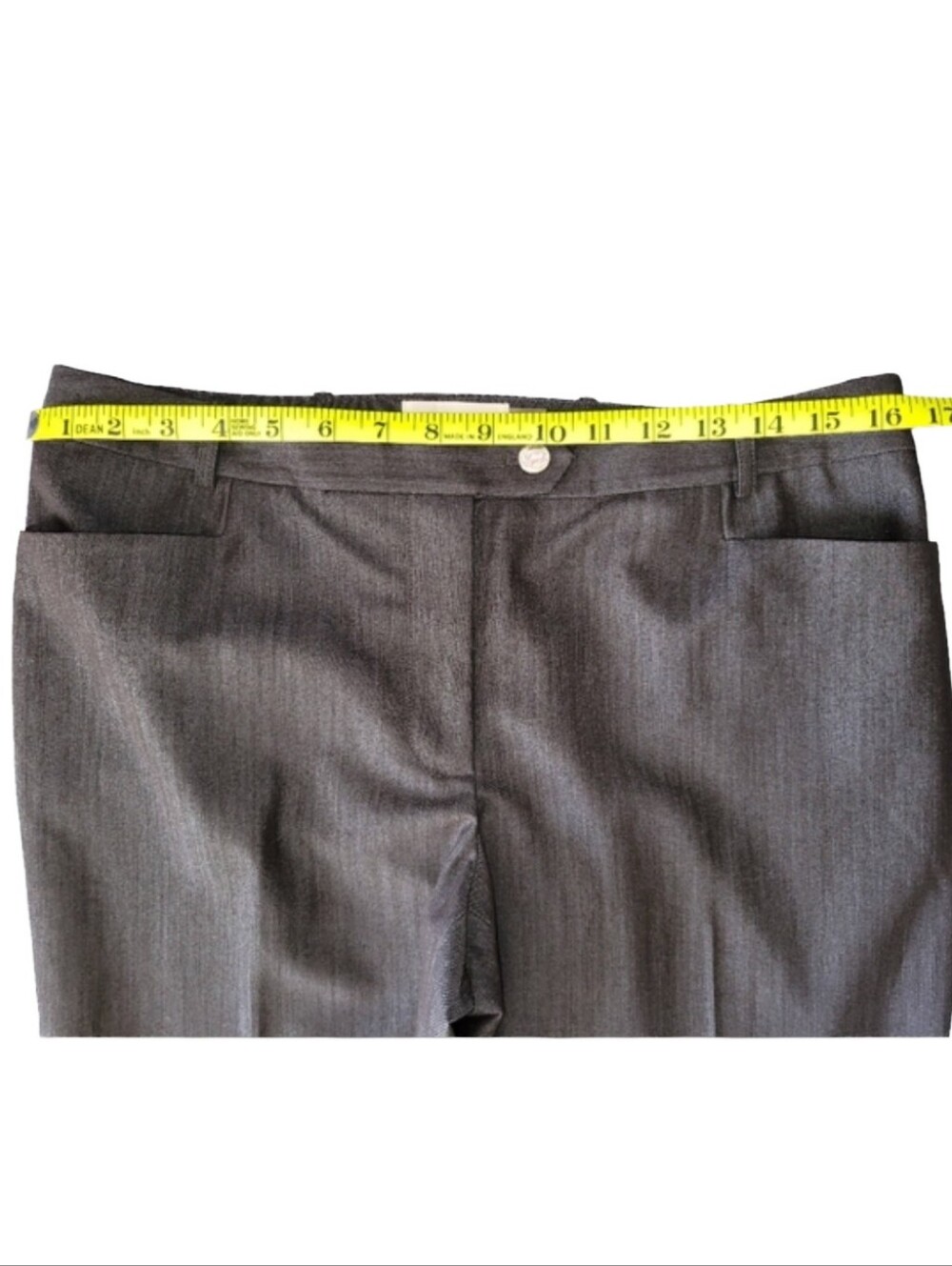 Calvin Klein Modern Fit Straight Leg Slight Flare Charcoal Gray Trousers Size 8 - Picture 14 of 16
